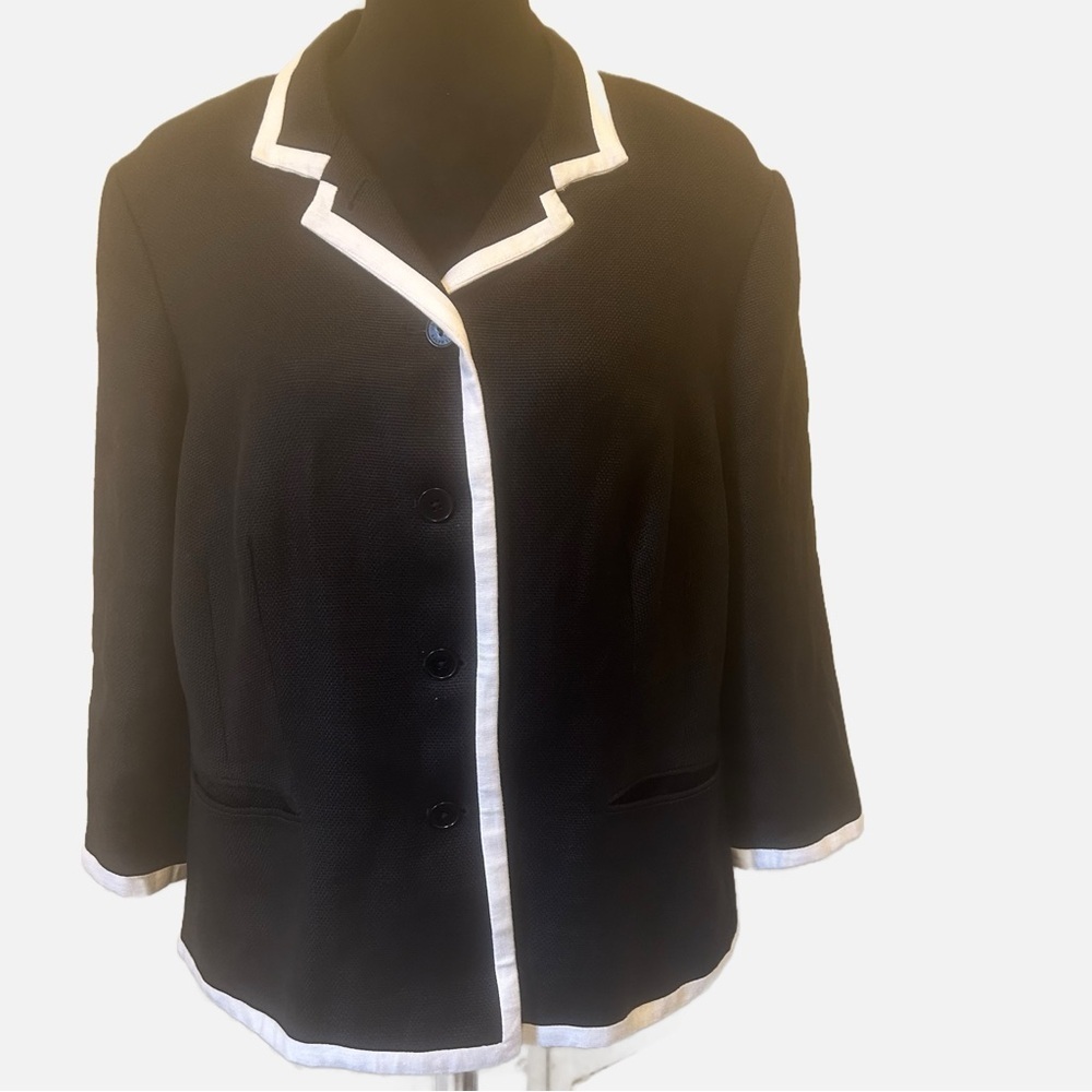 Lauren Ralph Lauren Women’s Linen Jacket 16W Office Business Lined Pockets